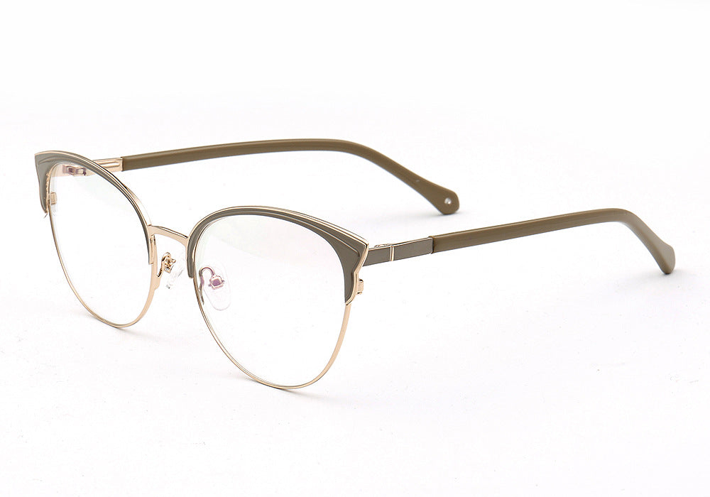 Evelyn | Stylish Stainless Steel Glasses For Women | Modern Half Rim Cat Eye Frame