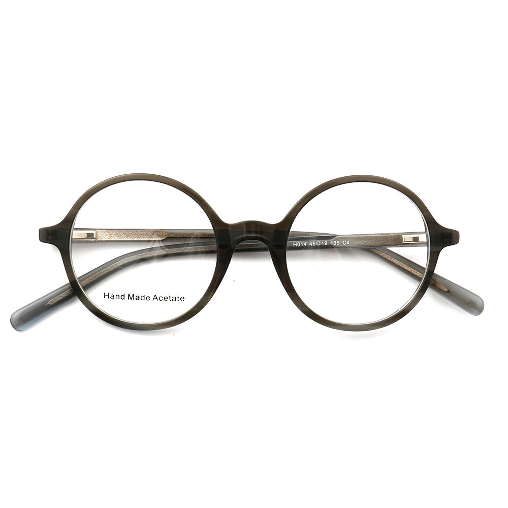 Midnight | Patterned Acetate Eyeglasses For Men & Women | Retro Round Full Rim Glasses Frames