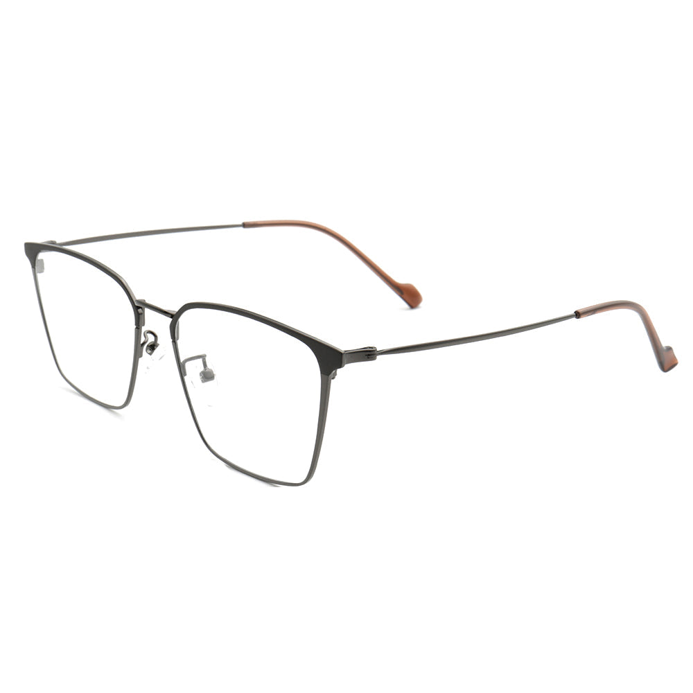 West | Modern Metal Full Rim Unisex Glasses | Thin Metal Frame w/ Business Design