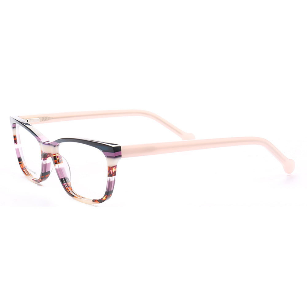 Hilda | Fashionable Acetate Glasses For Women | Pink Striped Eyeglasses Frames Online