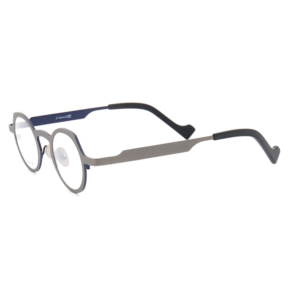 Addison | Vintage Round Titanium Eyeglasses | Retro Nerd Style Unisex Glasses