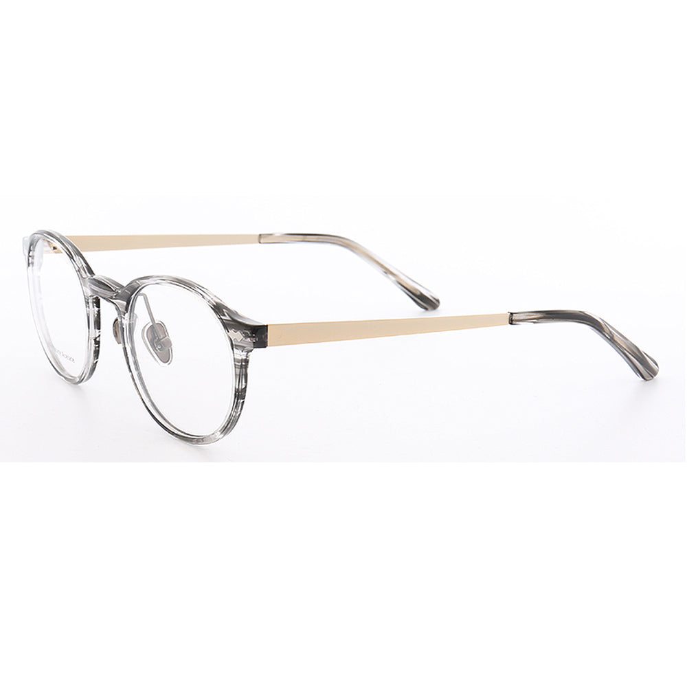 Durham | Composite Acetate & Metal Eyeglasses | Round Full Rim Frame w/ Patterned Design