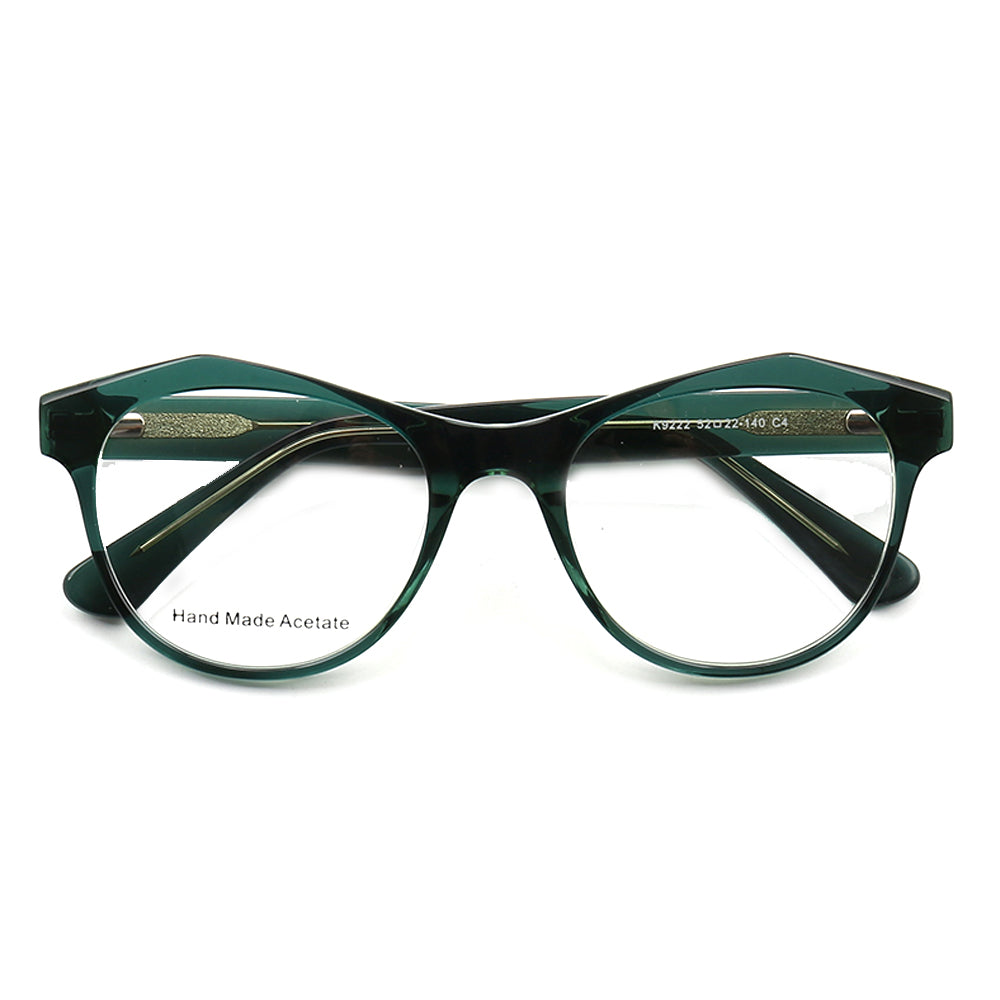 August | Semi Transparent Round Full Rim Acetate Glasses | Eyeglasses w/ Modern Geometric Frame