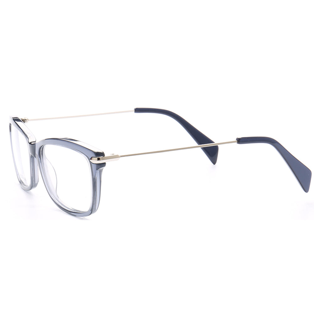Courtland | Stylish Square Full Rim Unisex Eyeglasses | Semi Transparent Acetate Frame