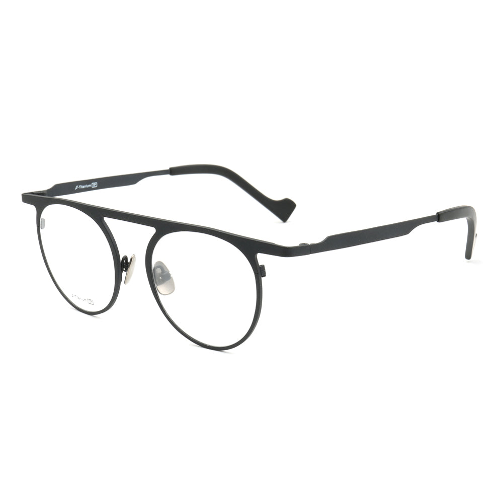 Wilford | Vintage Flat Top Titanium Mens Eyeglasses | Hipster Round Womens Glasses Frames Online