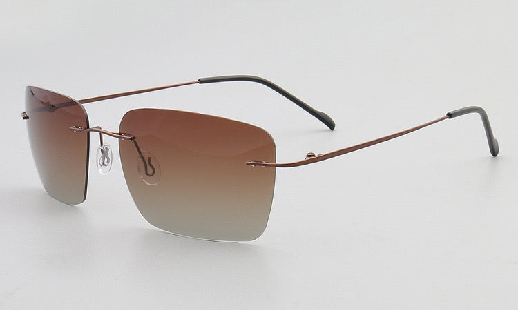 Theodore｜Rectangle Rimless Sunglasses Polarized UV400