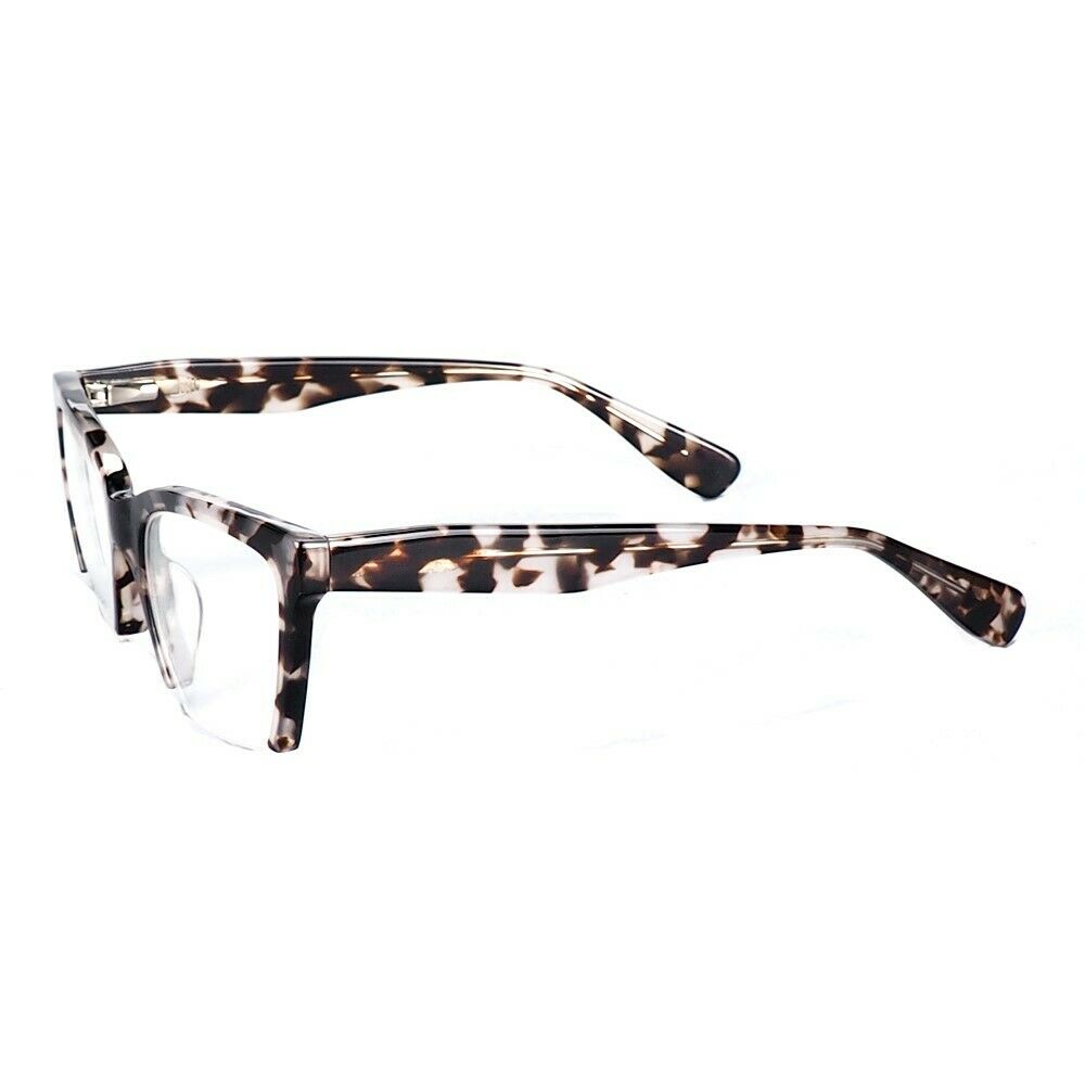 Isabella | Half Rim Cat Eye Glasses For Women | Modern Semi Rimless Tortoise Shell Pattern