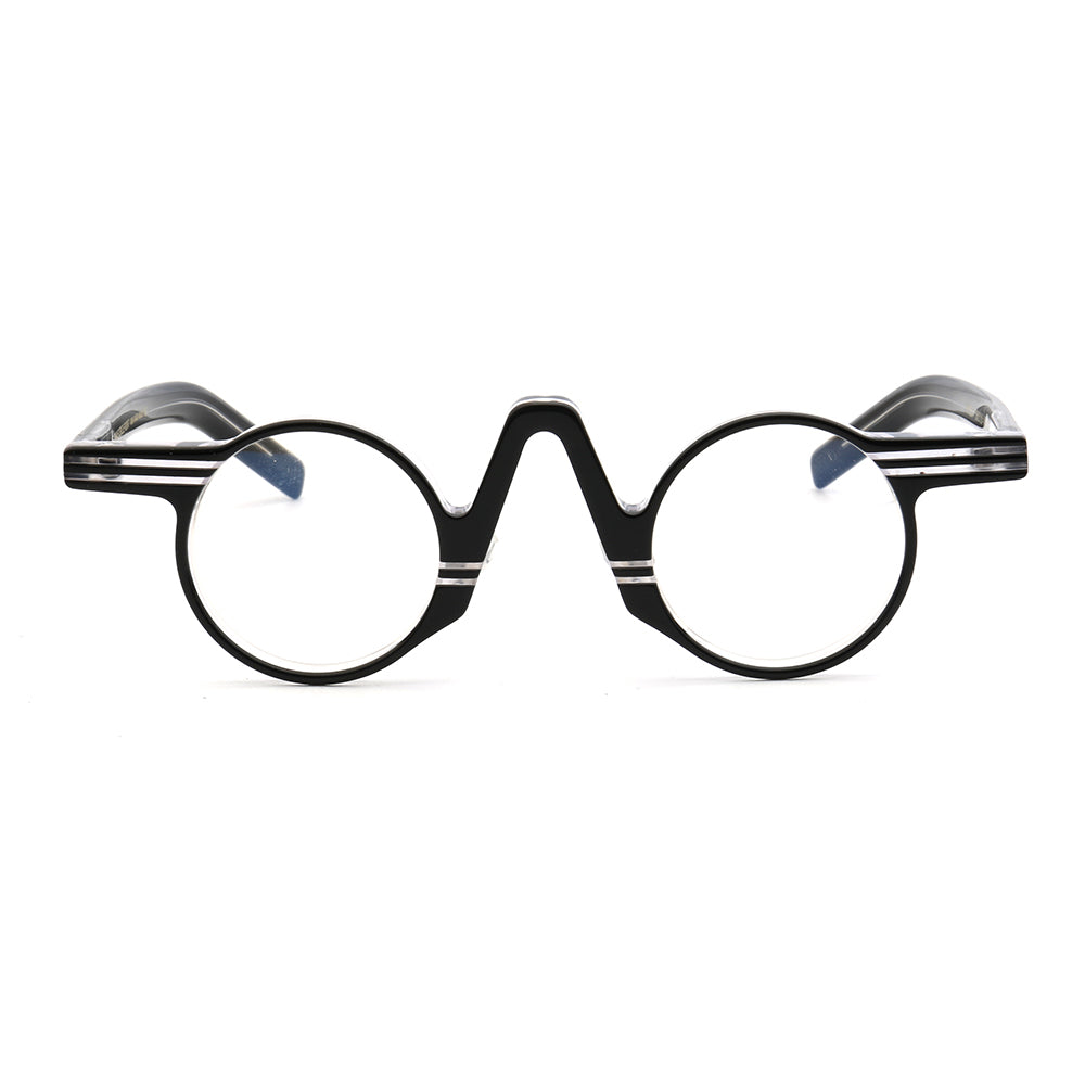 Central | Retro Round Tortoise Shell Eyeglasses | Unisex Hipster Nerd Style Glasses Frames