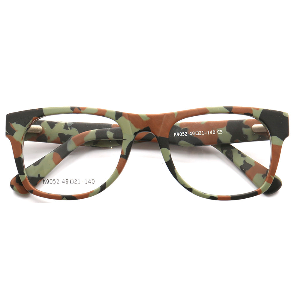 Spencer | Modern Camo Patterned Acetate Eyeglass Frames for Women | Square Mens Camouflage Glasses Online