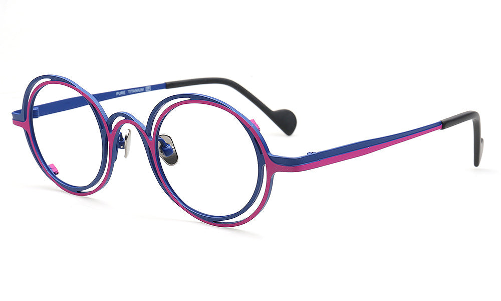Slater | Round Womens Pure Titanium Eyeglasses Frames | Retro Mens Glasses Frames Two Tone