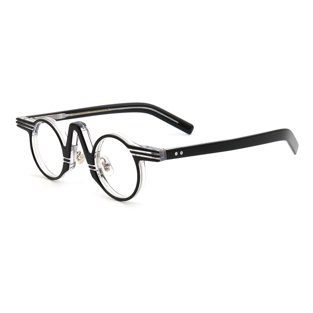 Central | Retro Round Tortoise Shell Eyeglasses | Unisex Hipster Nerd Style Glasses Frames
