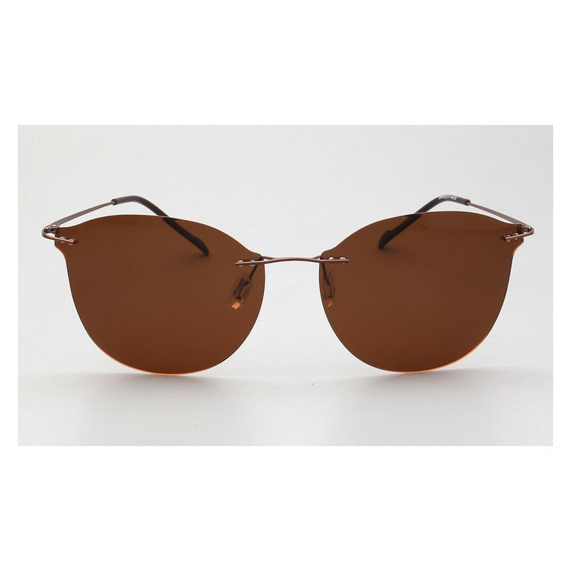 Violet｜Womens Cat Eye Rimless Polarized Sunglasses UV400