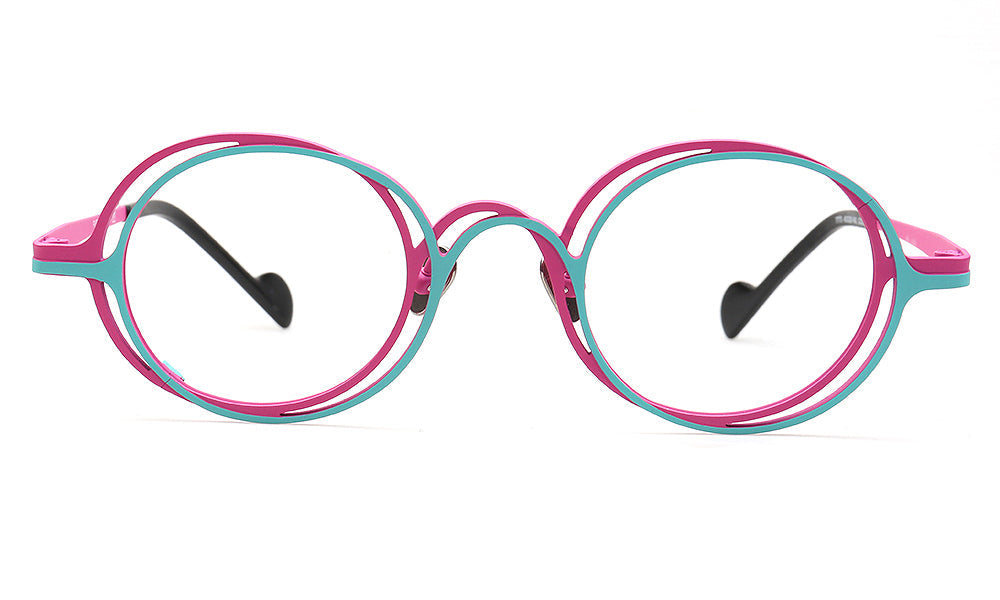 Slater | Round Womens Pure Titanium Eyeglasses Frames | Retro Mens Glasses Frames Two Tone