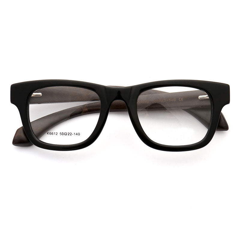Harrison | Mens Retro Oversized Wood Eyeglass Frames | Women Square Wooden Glasses
