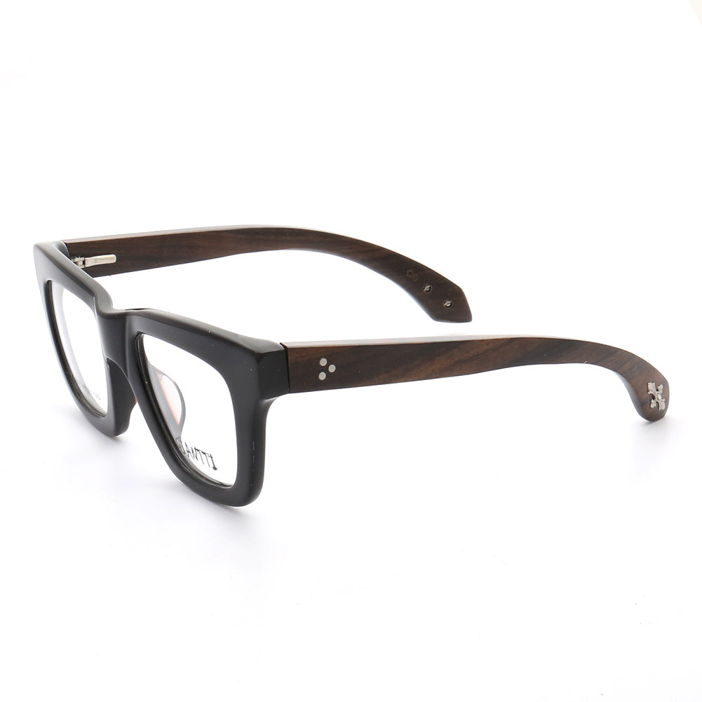Austin | Retro Oversized Mens Wood Eyeglass Frames  | Vintage Square Wooden Glasses Frames Online