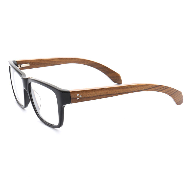 Lexington | Square Full Rim Wooden Eyeglasses | Modern Acetate Frames w/ Wood Temples