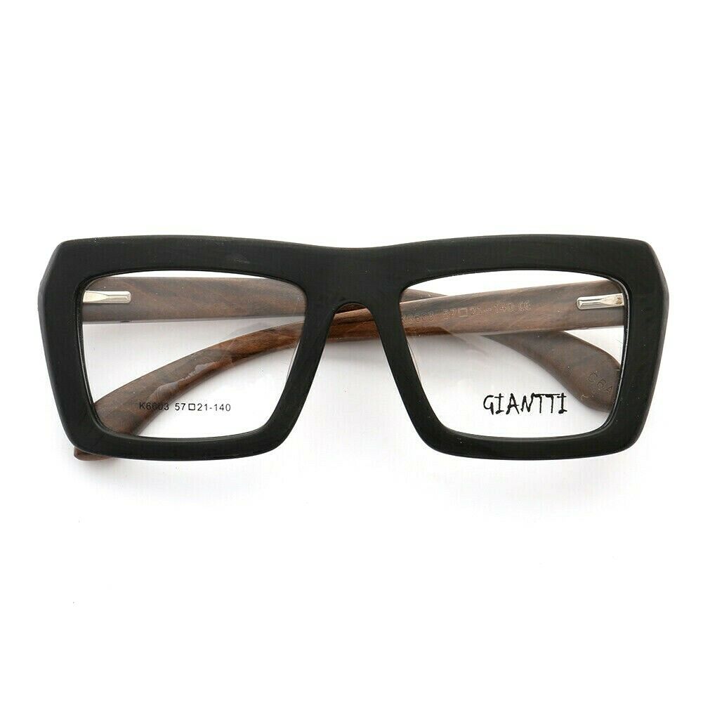Garland | Retro Oversized Wooden Eyeglasses For Men & Women | Acetate Frame w/ Wood Temples
