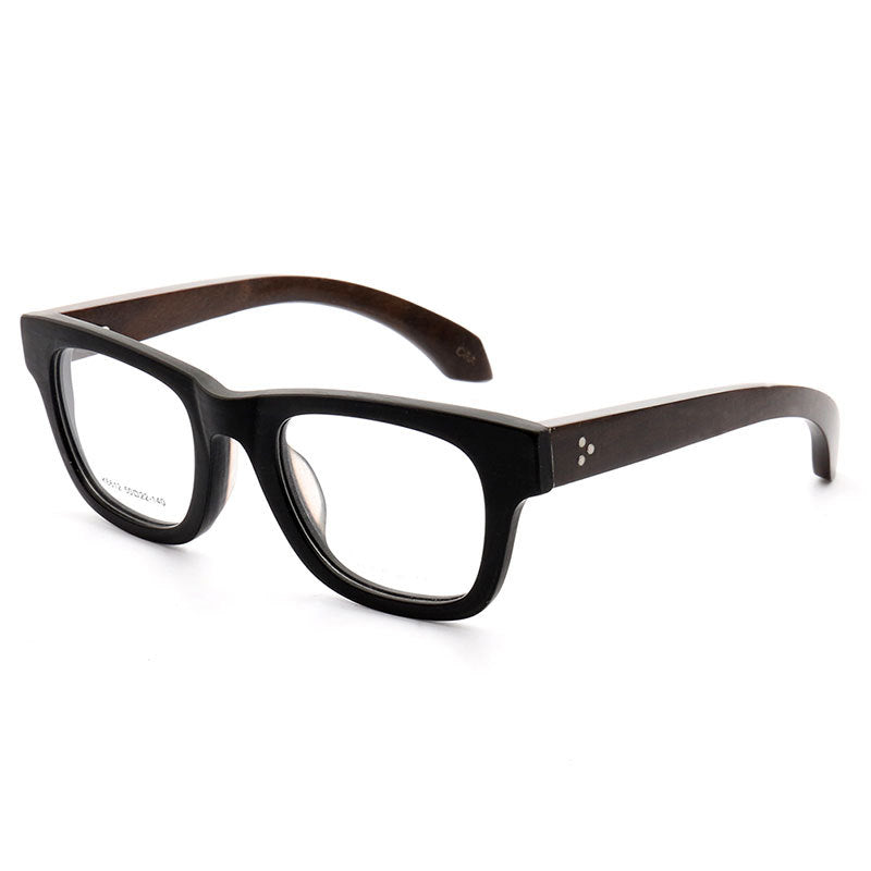 Harrison | Mens Retro Oversized Wood Eyeglass Frames | Women Square Wooden Glasses
