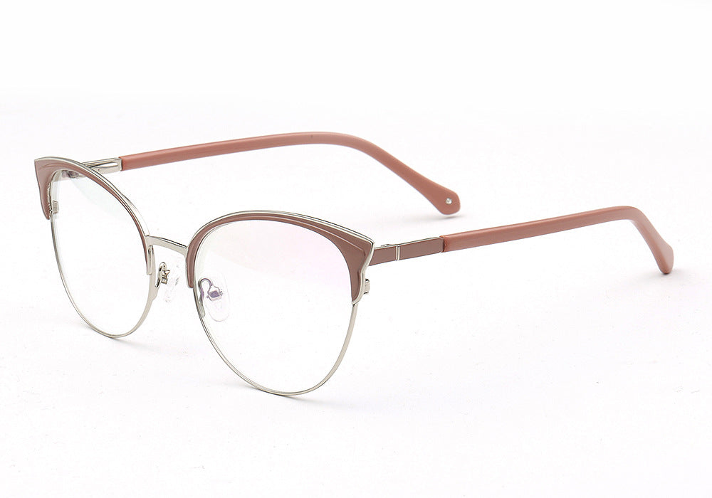 Evelyn | Stylish Stainless Steel Glasses For Women | Modern Half Rim Cat Eye Frame