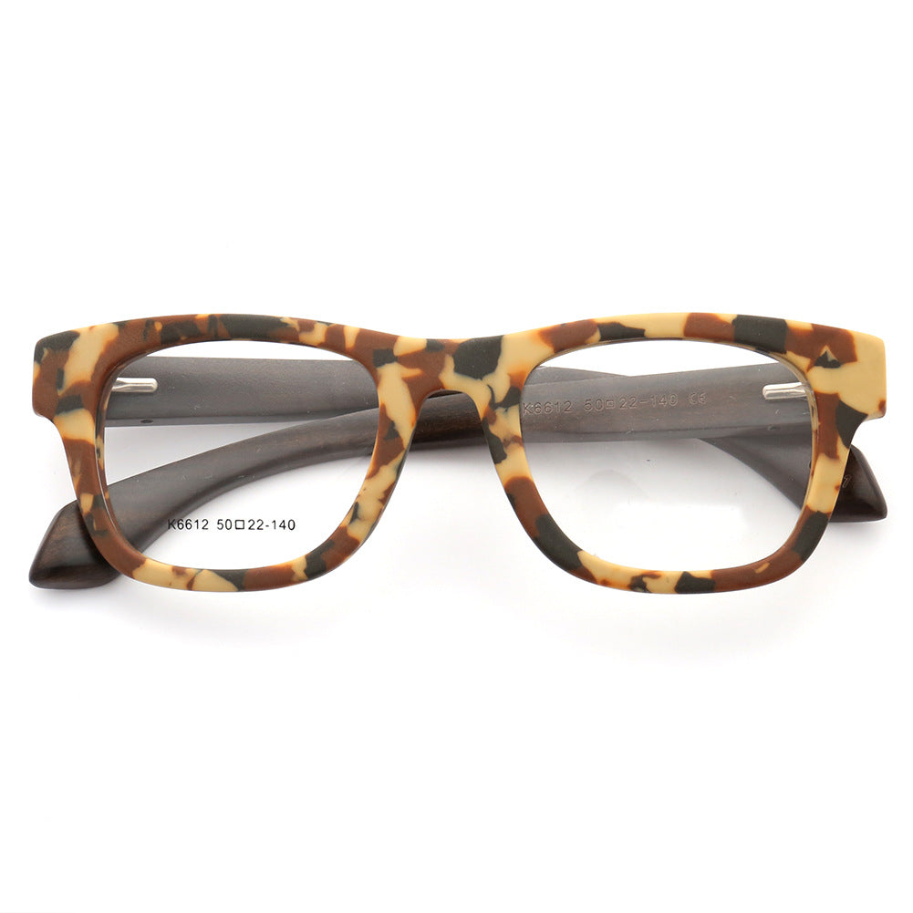 Harrison | Mens Retro Oversized Wood Eyeglass Frames | Women Square Wooden Glasses