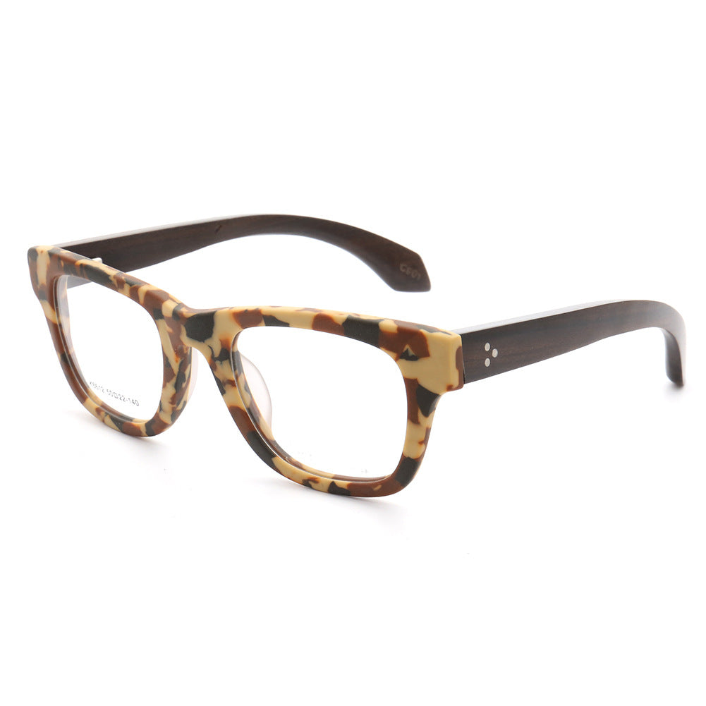 Harrison | Mens Retro Oversized Wood Eyeglass Frames | Women Square Wooden Glasses