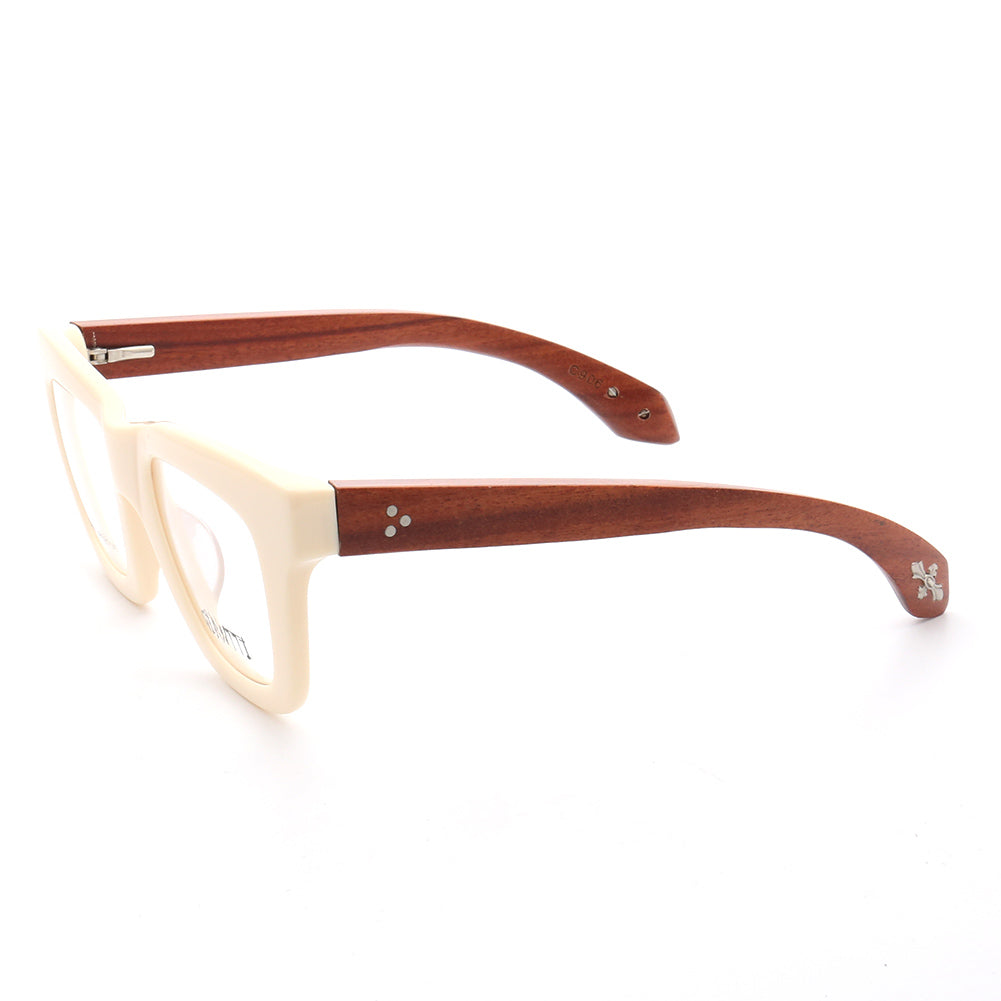Austin | Retro Oversized Mens Wood Eyeglass Frames  | Vintage Square Wooden Glasses Frames Online