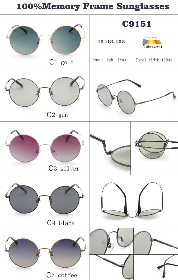 Reed | Round Womens Polarized Sunglasses Gradient | Mens Retro Sun Glasses UV400 Driving Outdoor