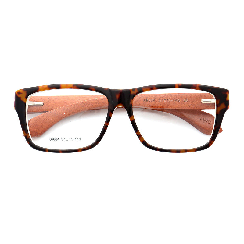 Lexington | Square Full Rim Wooden Eyeglasses | Modern Acetate Frames w/ Wood Temples