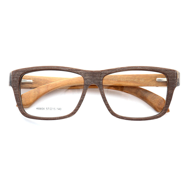Lexington | Square Full Rim Wooden Eyeglasses | Modern Acetate Frames w/ Wood Temples