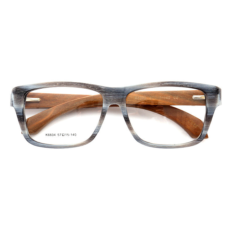 Lexington | Square Full Rim Wooden Eyeglasses | Modern Acetate Frames w/ Wood Temples