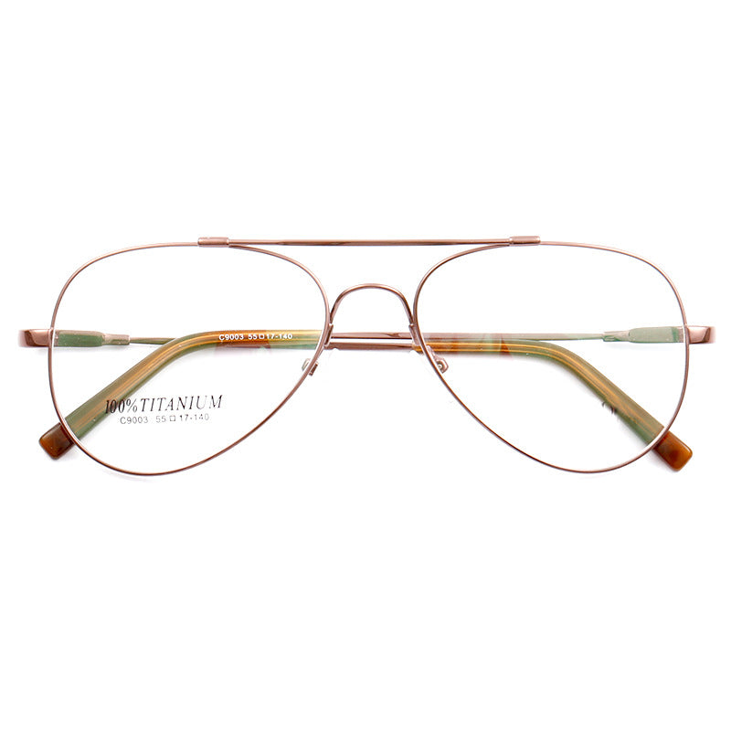 Domingo | Flat Top Mens Pilot Eyeglasses Frames | Flexible Bendable Memory Metal Glasses Frames