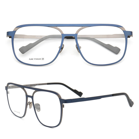 Franklyn | 80s Vintage Pilot Style Glasses | Lightweight Two Tone Titanium Frame