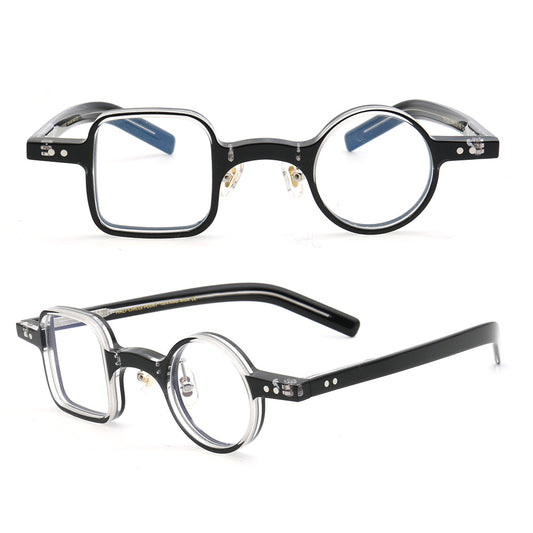 Sydney | Vintage Nerd Style Glasses w/ Mismatch Design | Funky Retro Acetate Design