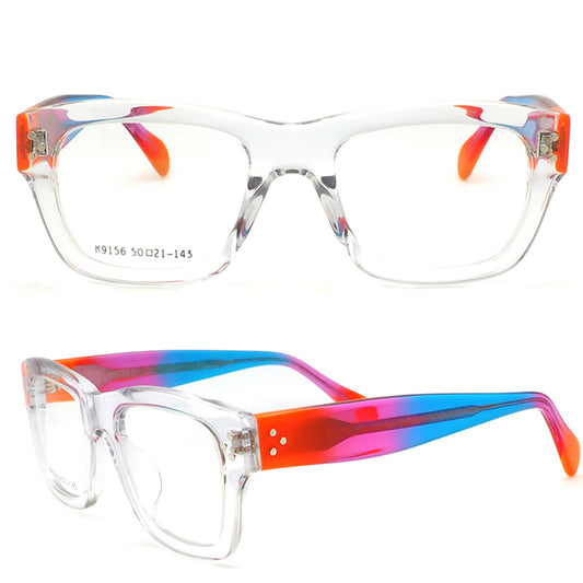 Gradient | Square Full Rim Acetate Eyeglasses | Colorful Fashionable Glasses For Men & Women