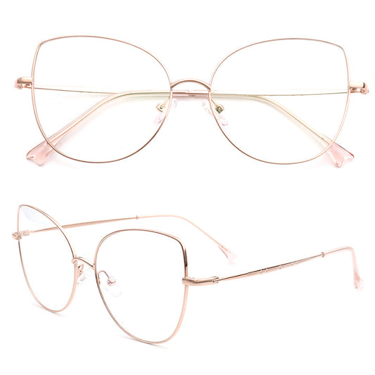 Desiree | Oversized Butterfly Shaped Glasses For Women | Modern Thin Metal Frame