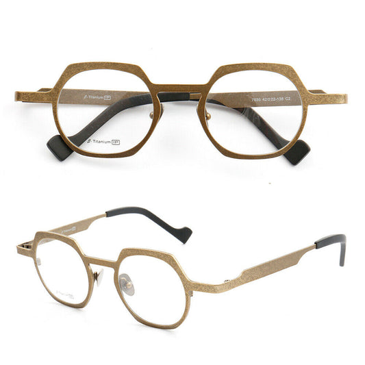 Windsor | Mens Geometric Titanium Eyeglasses Gold | Womens Round Retro Green Glasses Frames Online