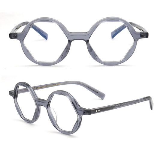 Mosley | Hexagon Shaped Full Rim Acetate Eyeglasses for Men | Retro Women Geometric Glasses Frames Online