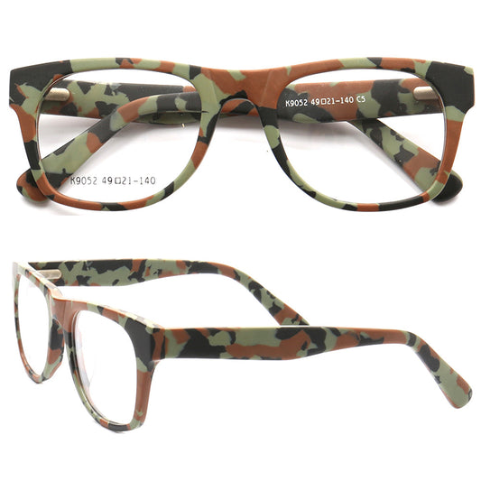 Spencer | Modern Camo Patterned Acetate Eyeglass Frames for Women | Square Mens Camouflage Glasses Online
