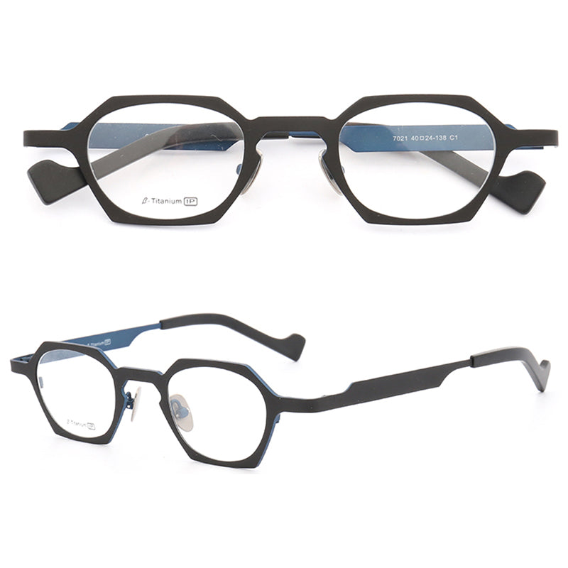 Peak | Hexagon Shaped Pure Titanium Eyeglasses | Lightweight Geometric Design