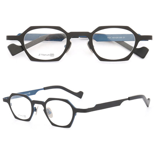 Peak | Hexagon Shaped Pure Titanium Eyeglasses | Lightweight Geometric Design