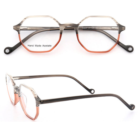 Blake | Polygon Shaped Acetate Eyeglasses | Two Toned Glasses For Men & Women