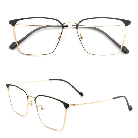 West | Modern Metal Full Rim Unisex Glasses | Thin Metal Frame w/ Business Design