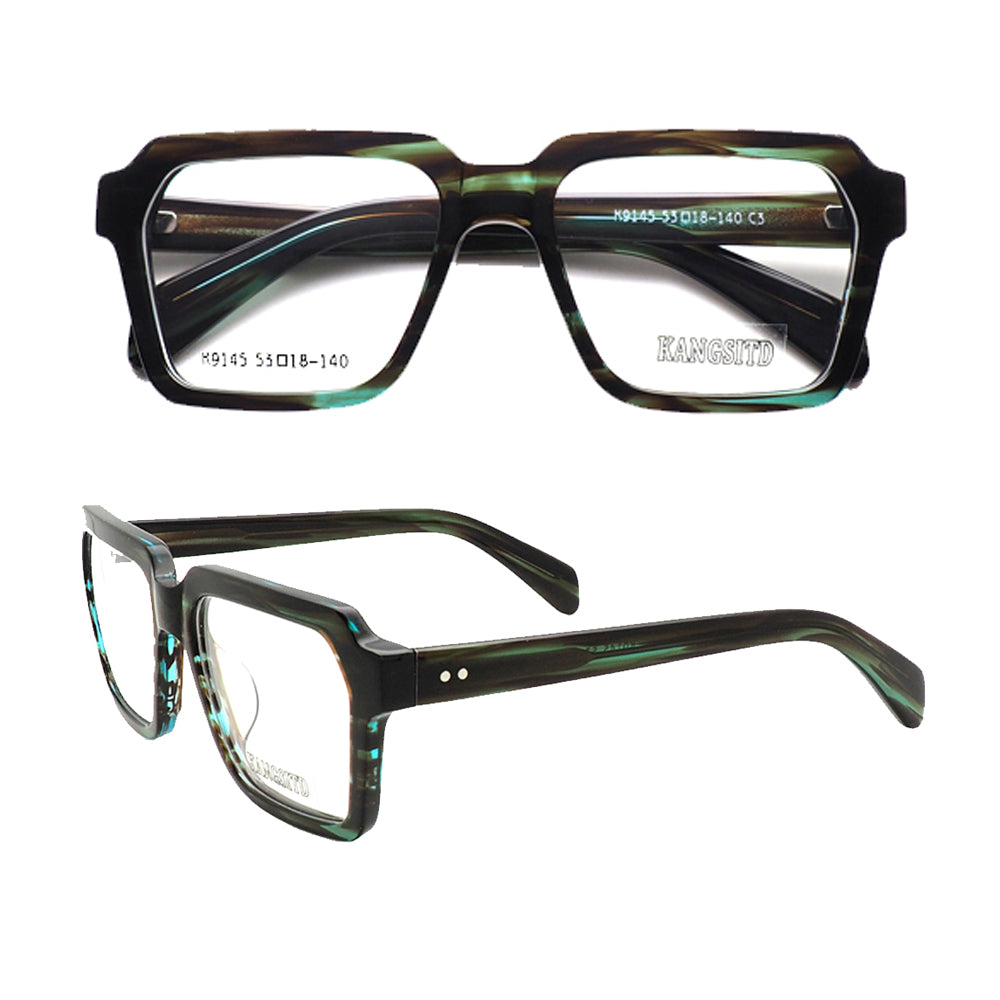 Forest | Oversized Patterned Acetate Eyeglasses | Retro Square Multicolored Glasses Frames  at
