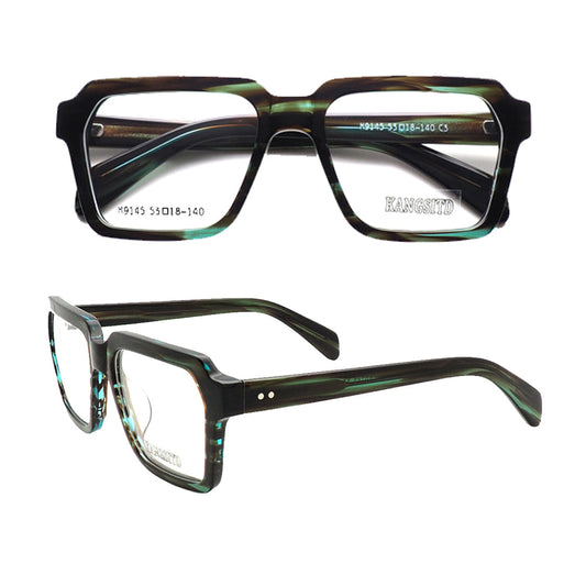 Forest | Oversized Patterned Acetate Eyeglasses | Retro Square Multicolored Glasses Frames  at