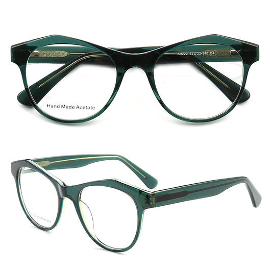 August | Semi Transparent Round Full Rim Acetate Glasses | Eyeglasses w/ Modern Geometric Frame