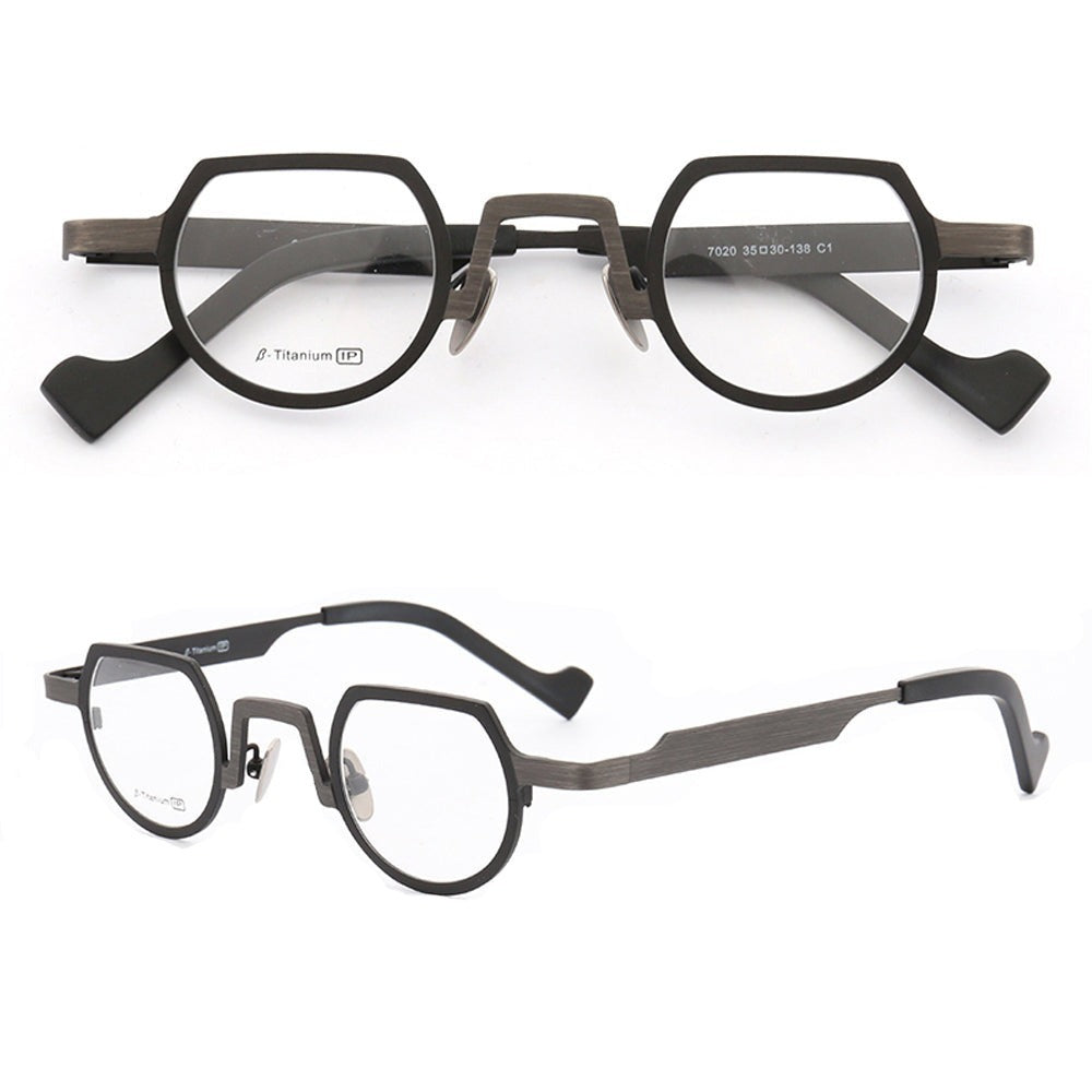 Bradford | Lightweight Shield Shaped Pure Titanium Eyeglasses | Unisex Glasses w/ Retro Design