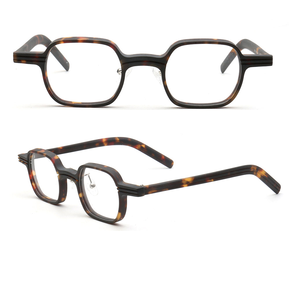 Renew | Modern Square Full Rim Acetate Glasses | Patterned Tortoise Shell Eyewear Frames