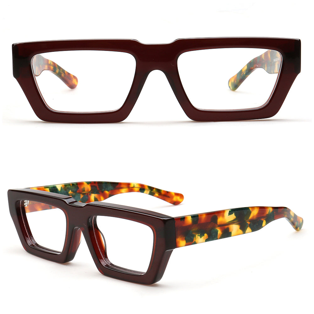 Finley | Oversize Trendy Mens Square Eyeglass Frames | Hipster Rectangle Womens Funky Eyewear