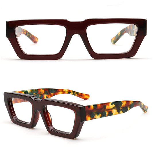 Finley | Oversize Trendy Mens Square Eyeglass Frames | Hipster Rectangle Womens Funky Eyewear