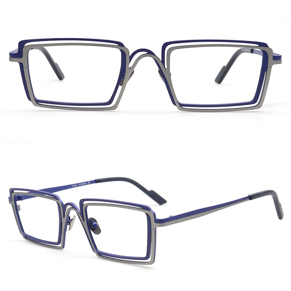 Jay | Double Rim Rectangular Eyeglasses For Men | Stylish Funky Square Glasses Frames